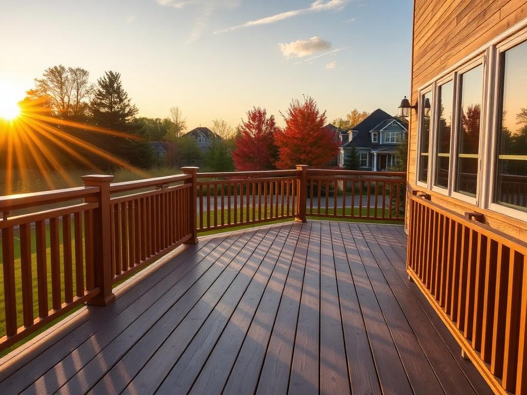 Custom wooden backyard deck