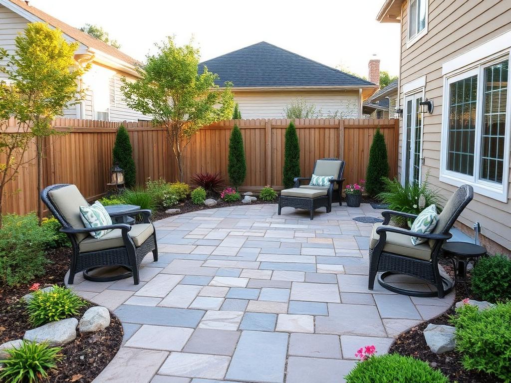 Stone paver patio construction